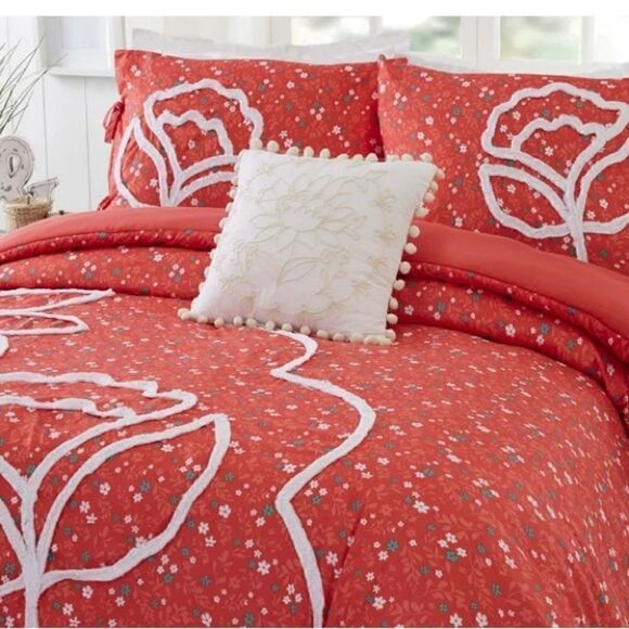 Full/Queen š¦ New Pioneer Woman Tufted FloralāComforterāBeddingāSet,āFull/Queen - Picture 3 of 11